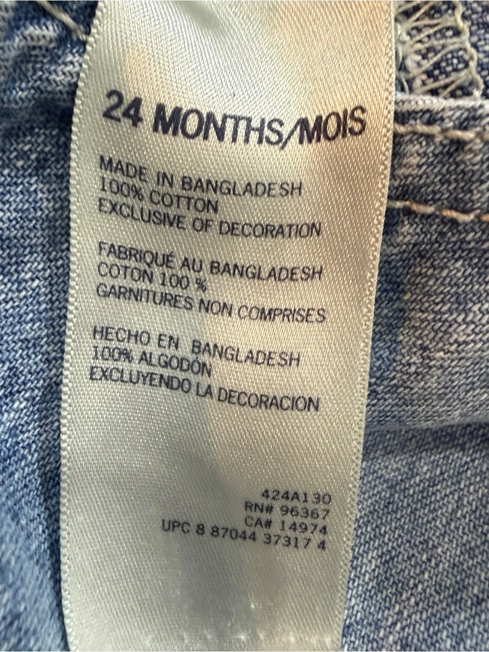 OshKosh B’gosh Denim Kids Vestbak Overalls with Front Bib Pocket Sz 24M